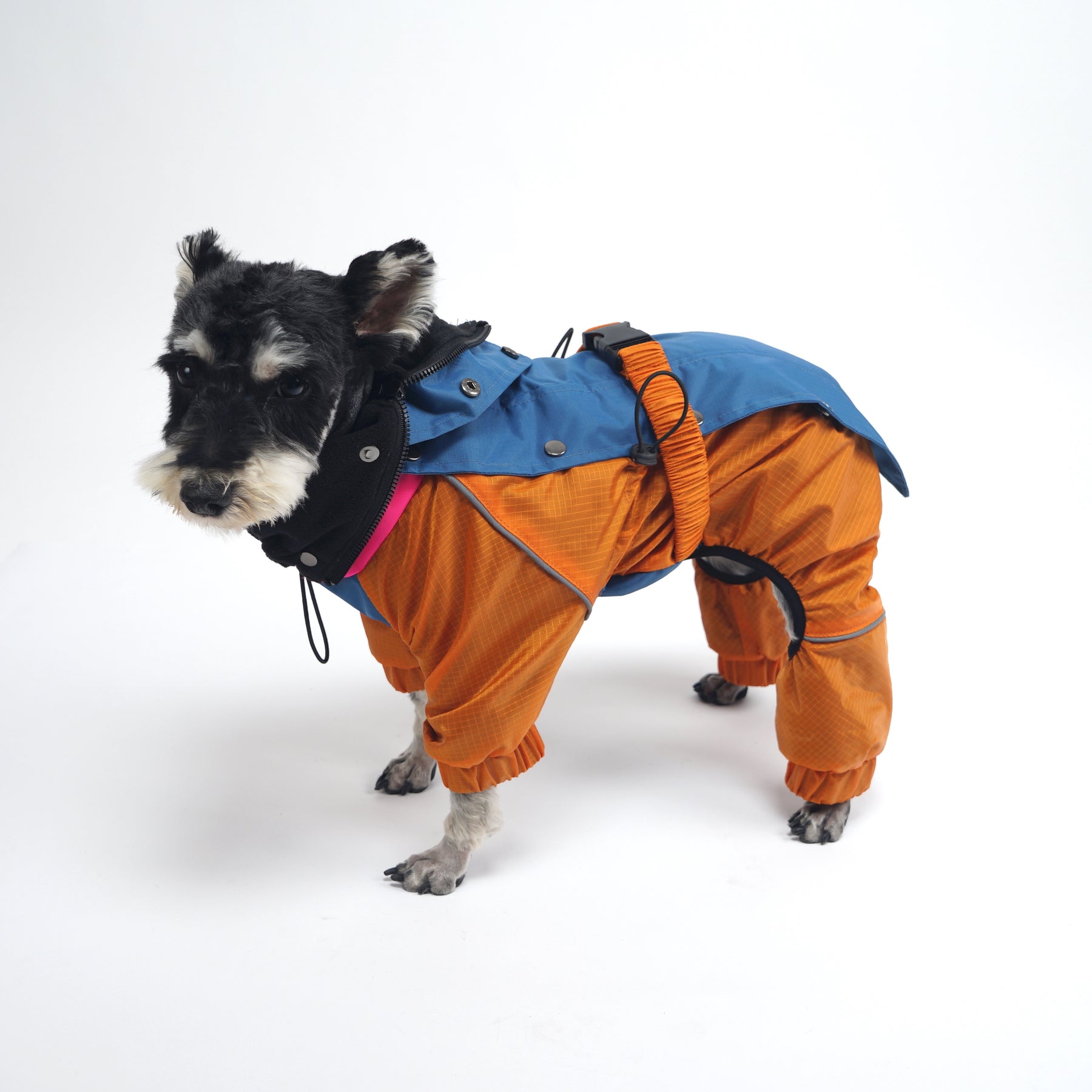 ASK for Price Dog Raincoat Reversible, Single Side Slicker Poncho Adjustable waterproof Dog Rain Jacket with Leash Hole/Reflective Stripe Hooded Snowproof Windproof Clothes for Small to 3X-Large Dogs