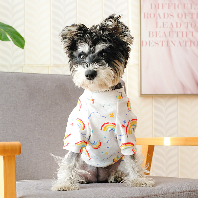 Innopet Dog Pajamas Rainbow Cotton Adorable Dog Apparel Breathable  Dog Jumpsuit