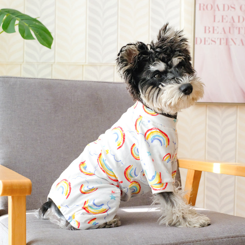 Innopet Dog Pajamas Rainbow Cotton Adorable Dog Apparel Breathable  Dog Jumpsuit