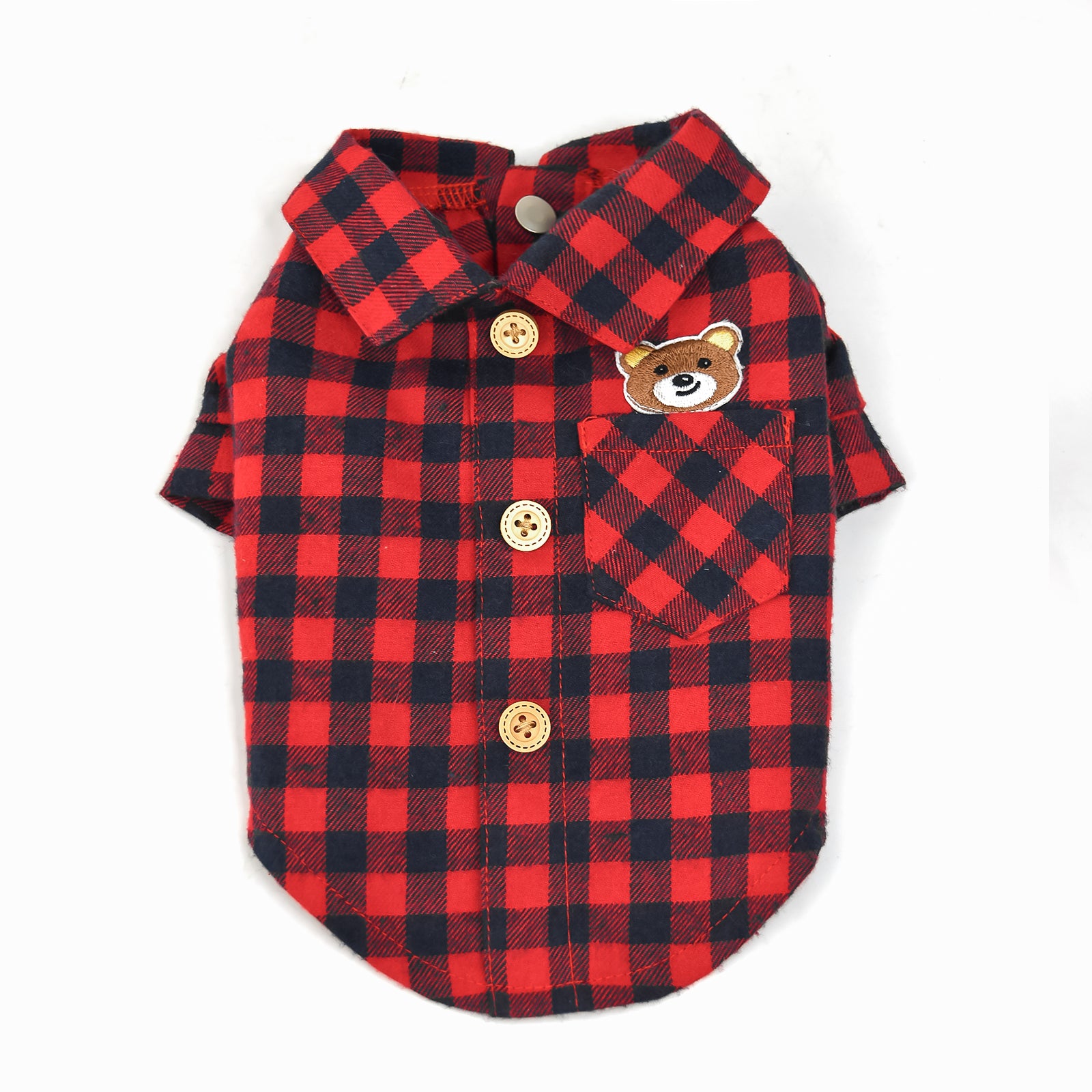 InnoPet Dog Shirt, Pet Plaid Clothes Shirt Cat T-Shirt, Sweater Matching Breathable for Small Medium Large Dogs Cats Puppy Soft Adorable Casual Cozy Valentines dog shirt Red Blue Brown Colors