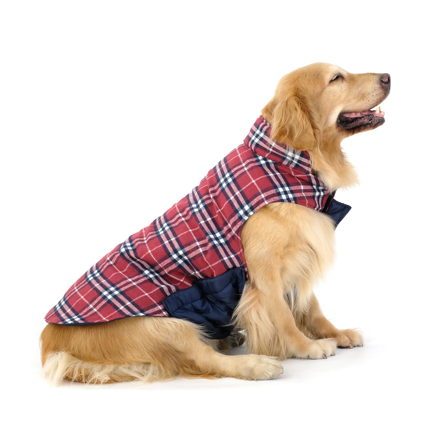 InnoPet Dog Apparel & Accessories,Winter Special Series,Reversible British Style, Easy to Wear with Velcro, Plaid Fleece Warm Waterproof Winter Puffer Jackets, Dog Clothes for Large Dogs, Medium Dogs and Small Dogs. Also perfect for Extra Large Dogs.