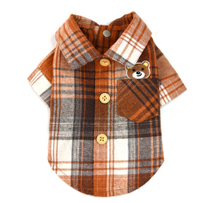 InnoPet Dog Shirt, Pet Plaid Clothes Shirt Cat T-Shirt, Sweater Matching Breathable for Small Medium Large Dogs Cats Puppy Soft Adorable Casual Cozy Valentines dog shirt Red Blue Brown Colors