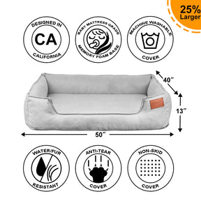 Innopet Orthopedic Bed, Plush Ergonomic Foam,Washable Pillow & Mattress,Large Waterproof Bed for Cat Dog Removable Durable Pet Medium Fusion Cover…
