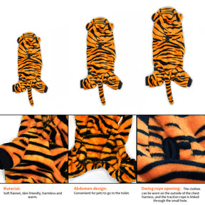Innopet Tiger Costume - Cosplay Costume for Small Dogs and Cats - Yellow and Black Velvet Pet Clothes - Warm Apparel Winter Pet Tiger Costume - Dog Outfits for Christmas, Cosplay and Birthday Parties…